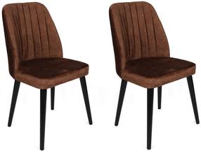 Kėdžių rinkinys Kalune Design Alfa 437 V2 974NMB1633, ruda sp./juoda sp., 49 cm x 50 cm x 90 cm, 2 vnt.