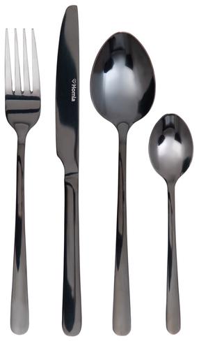 Söögiriistade komplekt Homla Lugano 854274, must v., 24 tk.