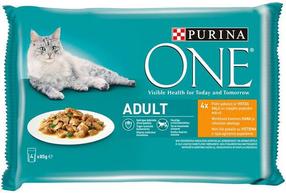 Šlapias kačių maistas Purina One Adult, vištiena, 0,085 kg x 4 vnt.