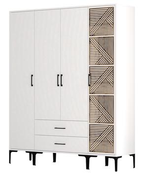 Riidekapp Kalune Design Kumsal STP, valge v., 47.5 cm x 160 cm x 201.4 cm