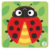 Edukacinė medinė dėlionė Dodo Ladybird, įvairių spalvų, 9 vnt.