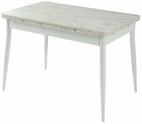 Valgomojo stalas išskleidžiamas Kalune Design Kent 953, balta sp./marmuro sp., 110 - 170 cm x 70 cm x 75 cm