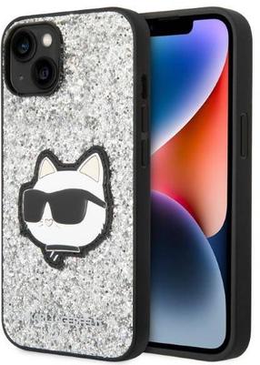 Чехол для телефона Karl Lagerfeld Glitter Choupette Patch, серебристый цв., Apple