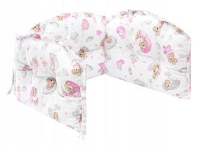 Aizsargājošā apmale Thick Sleeping Bear, brūna krās./balta krās./rozā krās., 190 cm x 30 cm