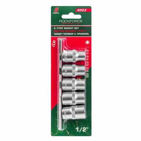 Galvučių komplektas Rockforce 4053, E12, 1/2"