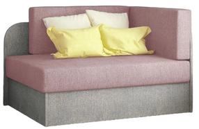 Sofa-lova Rosa Omega 91, Omega 02, rožinė sp./pilka sp., 75 x 104 cm x 60 cm