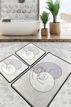 Vonios kilimėlių rinkinys Foutastic Katt 359CHL5179, įvairių spalvų, 60 cm x 100 cm