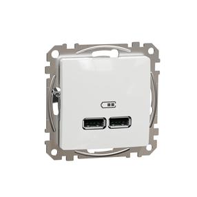 USB lādētājs Schneider Electric Sedna Design, balta krās.