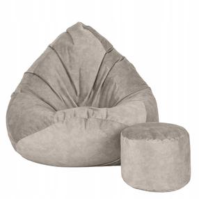 Sėdmaišis su pufu Sako Mega Premium Terra Velour XXL, smėlio sp.