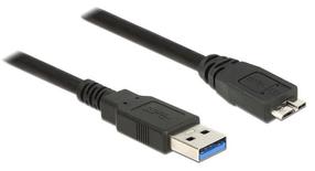 Vads Delock USB 3.0 A male, Micro USB 3.0 B male, 1.5 m, melna krās.