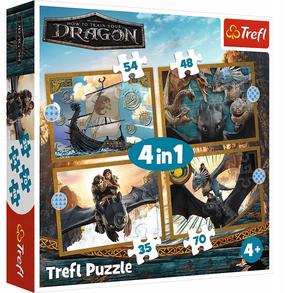 Пазл 4in1 Trefl How To Train Your Dragon Dragons Days 34678, 20.5 см x 28.5 см, 207 шт., многоцветный