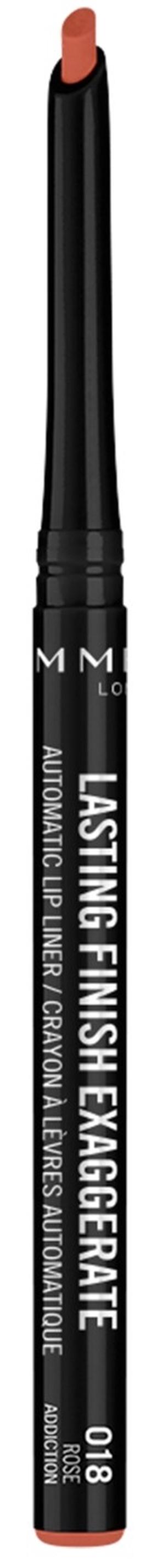 Lūpų pieštukas Rimmel London Lasting Finish Exaggerate Exaggerate, 0.25 g, 018 rose addiction