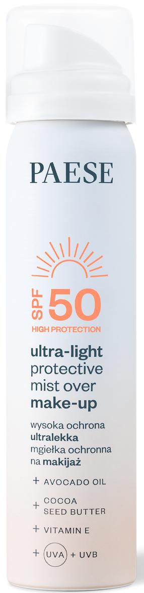 Päevituse hooldussprei tooted näole Paese Ultra Light Protective Mist SPF50, 75 ml