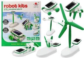 Rotaļu robots, saules robots 6in1, balta krās./zaļa krās.