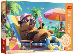 Dėlionė Trefl Capybara-Style Relaxation, 41 cm x 27 cm, 100 vnt.
