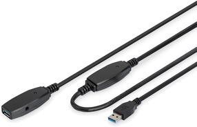 Kabelis Digitus USB male - USB female DA-73106 USB male, USB female, 15 m, melna krās.