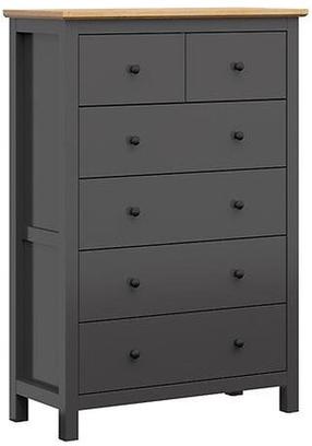 Komoda Hesen S515-KOM6S/15/10-GF/DASN, medžio sp./pilka sp., 145 cm x 101 cm x 44 cm