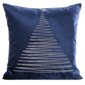 Kalėdinis dekoratyvinės pagalvėlės užvalkalas Royal 3, tamsiai mėlyna, 45 cm x 45 cm