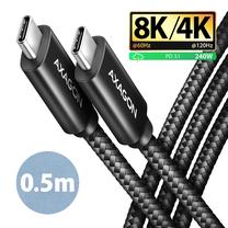 Vads Axagon BUCM4X-CM05AB, 2 x USB Type C, 50 cm, melna krās., 240 W