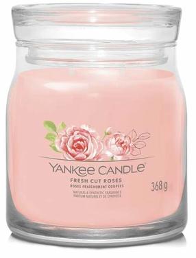 Свеча, ароматическая Yankee Candle Signature Fresh Cut Roses, 35 - 50 час, 368 г, розовый цв.