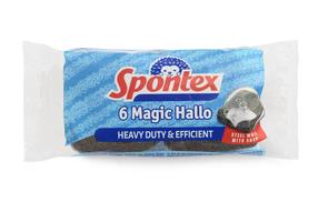 Metalinis šveistukas Spontex 6 Magic Hallo, juoda sp., nerūdijantysis plienas, 6 vnt.