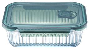 Konteiners pārtikai Ambition Rillet, 0.32 l, 14.7 cm x 10.9 cm, caurspīdīga krās./zaļa krās.