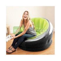 Pripučiamas krėslas Intex 68581, 112 cm x 109 cm, juoda sp./žalia sp.