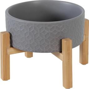 Statīvs ar bļodiņām sunim Zolux Keramo Solo, 0.7 l, 16 cm x 16 cm x 6.2 cm, brūna krās./pelēka krās.