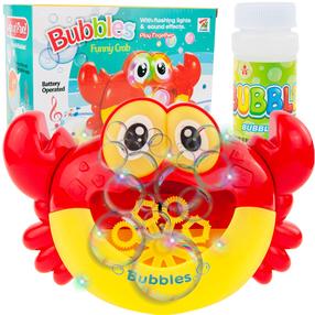 Vannas rotaļlieta, krabis Bubbles, sarkana krās.