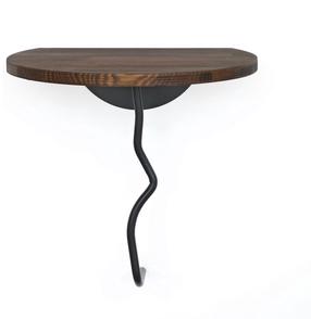 Настенная полка Kalune Design Leo, черный цв./ореховый цв., 35 см x 35 см