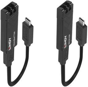Ilgintuvas Lindy 100m Fibre Optic USB 3.2 Type C Extender 43312 USB-C male/Duplex LC female, USB-C male/Duplex LC female, juoda sp.