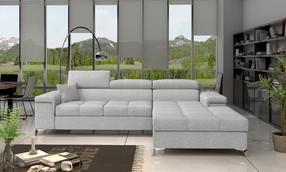 Kampinė sofa Ricardo Sawana 21, šviesiai pilka sp., dešininė, 205 x 280 cm x 90 cm