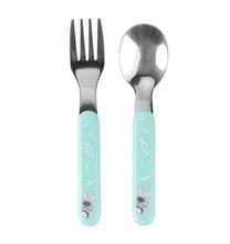 Stalo įrankiai BabyOno Spoon And Fork, plastikas/metalas, mėtinė (mint) sp.