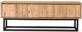 TV staliukas Kalune Design Tılsım, juoda sp./riešuto sp., 140 cm x 40 cm x 50 cm