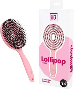 Matu ķemme Ilu Lollipop, rozā krās.