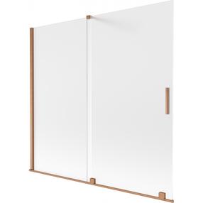 Dušas siena Mexen Velar, 170 cm x 150 cm, caurspīdīga krās./vara krās./matēta faktūra