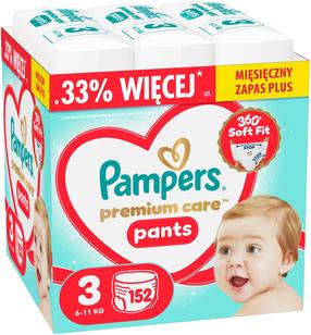 Sauskelnės-kelnaitės Pampers Premium Care Pants, 3 dydis, 6 - 11 kg, 152 vnt.