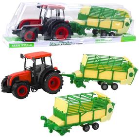  Mängutraktorid koos lisatarvikutega Lean Toys Farm World, punane v./kollane v./roheline v.