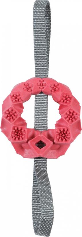 Mänguasi koerale, närimiseks Zolux TPR Outdoor Ring, 11.8 cm, roosa v./hall v.