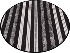 Vonios grindų kilimėlis Foutastic Barcode 359CHL4633, balta sp./juoda sp., 100 cm x 100 cm, Ø 100 cm