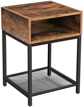 Žurnalinis staliukas Songmics, rudas/juodas, 40 cm x 40 cm x 58 cm