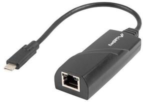 Vads Lanberg NC-1000-02 USB-C, RJ-45, 0.15 m, melna krās.