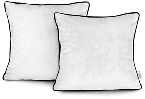 Dekoratyvinės pagalvėlės užvalkalas Restilo Velvet, balta/juoda, 45 cm x 45 cm, 2 vnt.