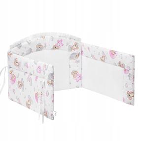 Aizsargājošā apmale Slim Sleeping Bear, brūna krās./balta krās./rozā krās., 70 cm x 30 cm