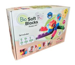 Mänguklotside komplekt Gerardo's Toys Bio Soft, 33 tk, mitmevärviline