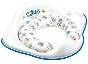 Apmācības tualetes sēdeklis Maltex Smurfs, polipropilēns (pp)/termoplastiskā gumija (tpe), zila krās./balta krās., 14 cm x 43 cm x 42 cm