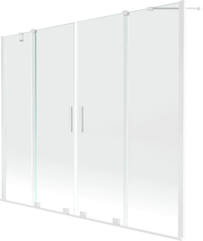 Vonios sienelė Mexen Velar Duo II, 180 cm x 150 cm, skaidri sp./balta sp./grūdintas