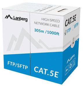Prece ar bojātu iepakojumu. Vads Lanberg FTP CAT 5E CU, Nėra, 305 m, pelēka krās.