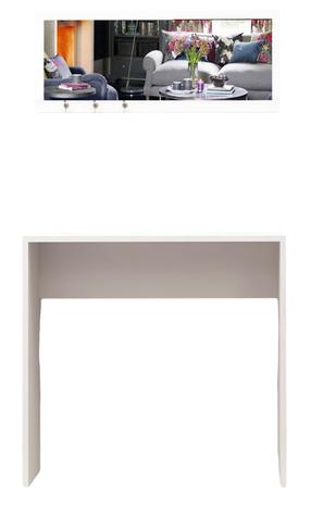 Konsoles galds Kalune Design Salerno, balta krās., 80 cm x 30 cm x 82 cm