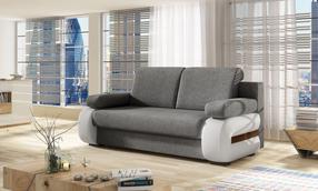 Sofa Laura Sawana 05, Soft 17, balta sp./tamsiai pilka sp., 200 x 202 cm x 84 cm